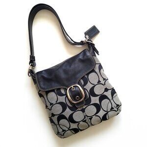 Coach Bleecker Black Jacquard Shoulder Cross Body Bag F13360